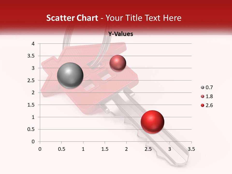 A Red House Key On A White Background PowerPoint Template