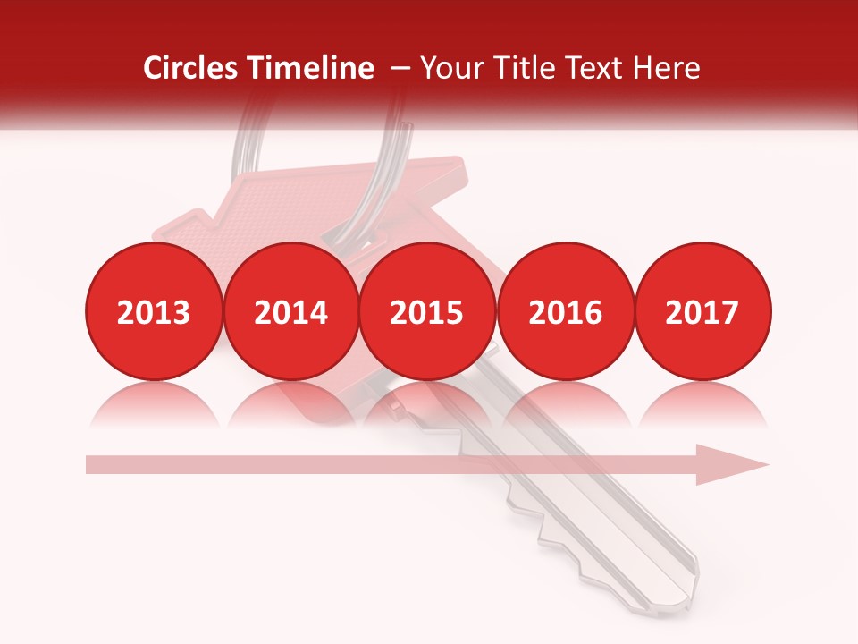 A Red House Key On A White Background PowerPoint Template