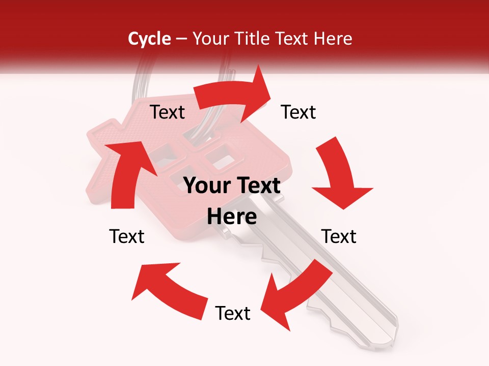 A Red House Key On A White Background PowerPoint Template