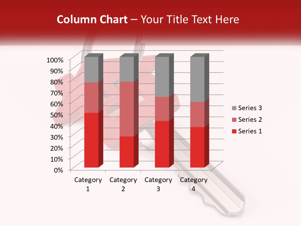 A Red House Key On A White Background PowerPoint Template
