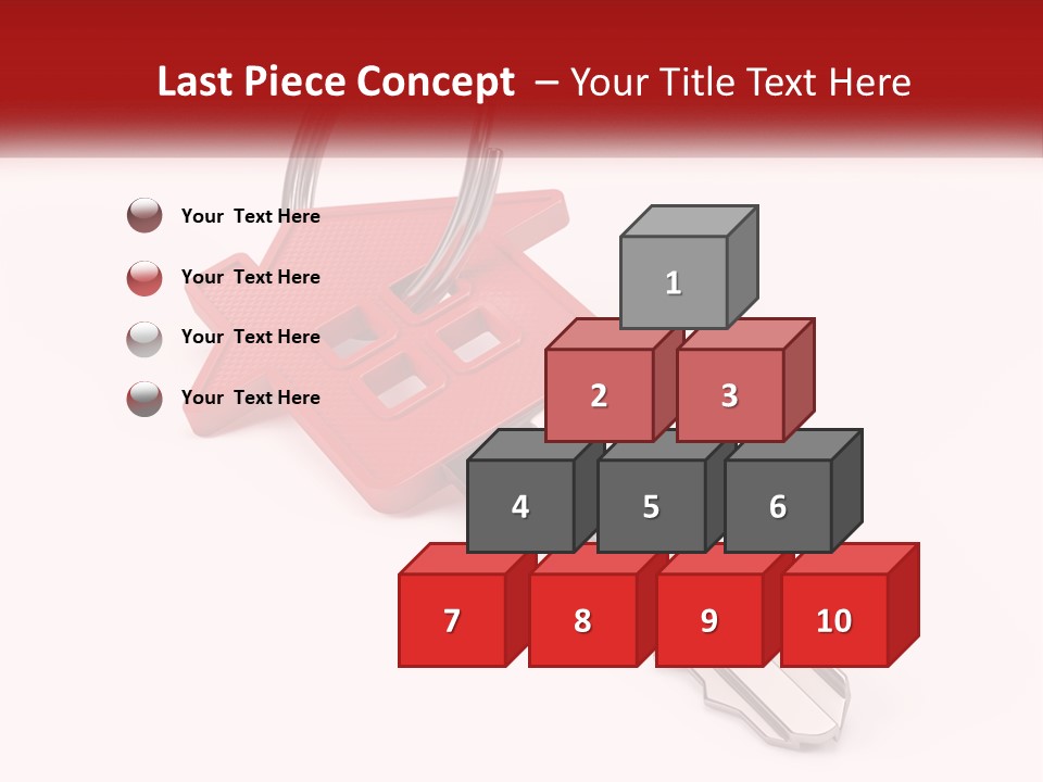 A Red House Key On A White Background PowerPoint Template