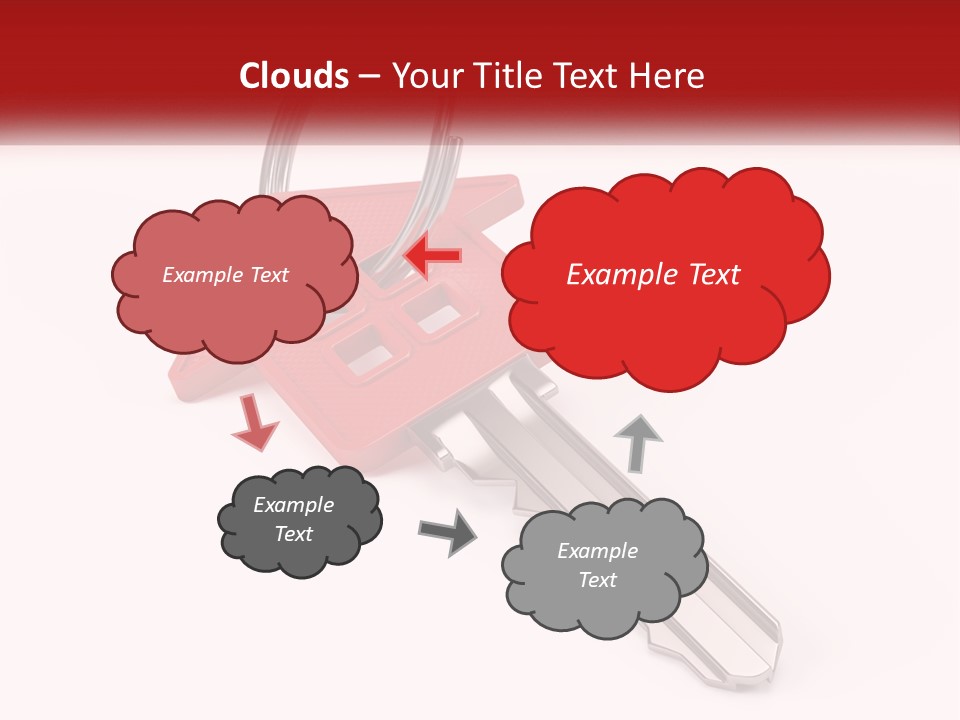 A Red House Key On A White Background PowerPoint Template