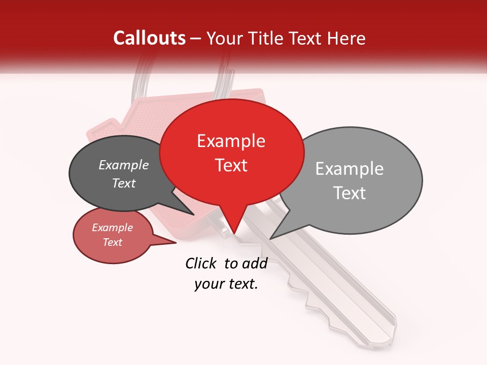 A Red House Key On A White Background PowerPoint Template