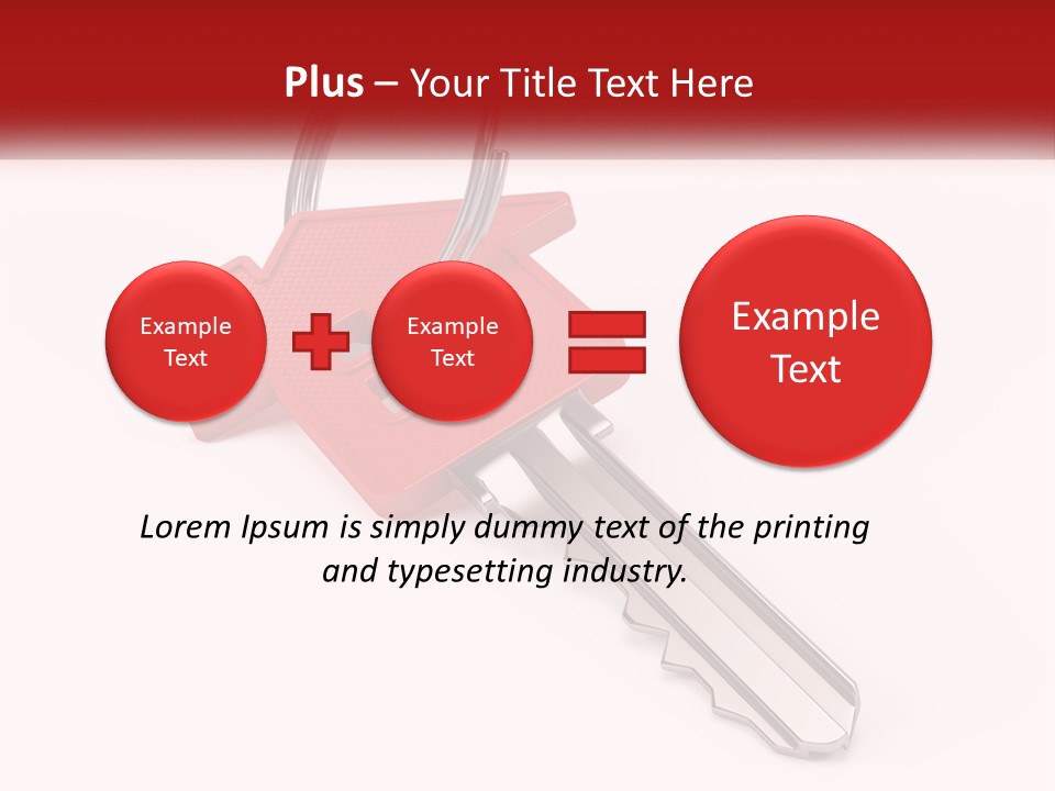 A Red House Key On A White Background PowerPoint Template