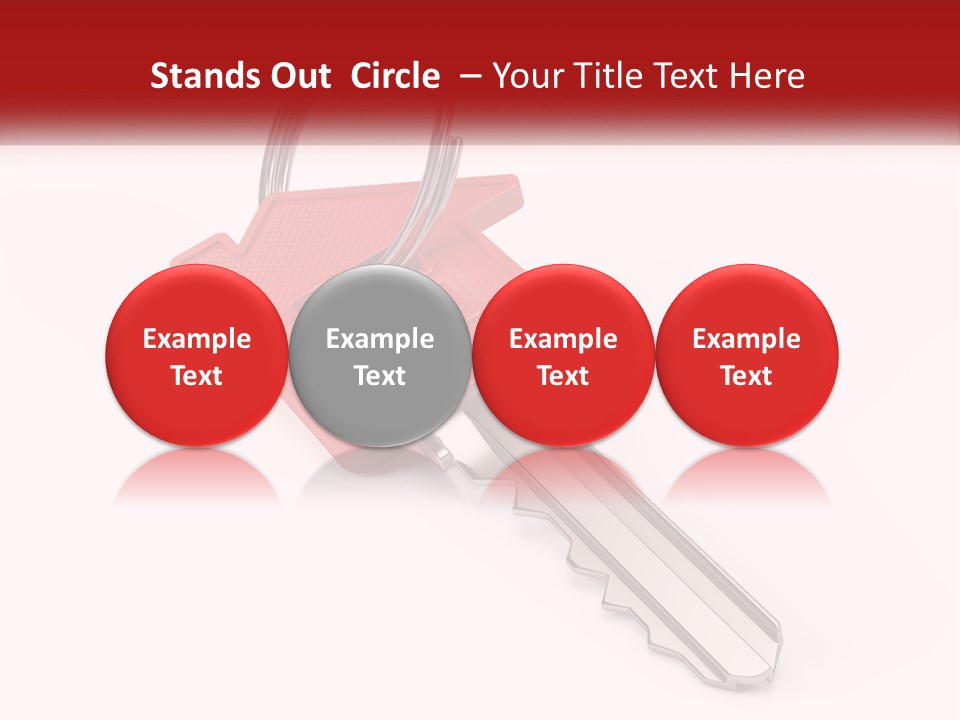 A Red House Key On A White Background PowerPoint Template
