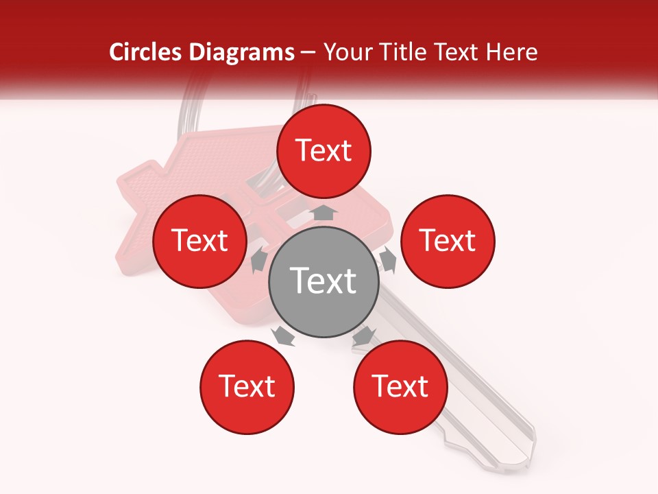 A Red House Key On A White Background PowerPoint Template