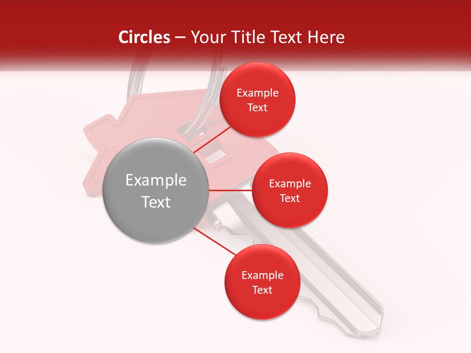 A Red House Key On A White Background PowerPoint Template