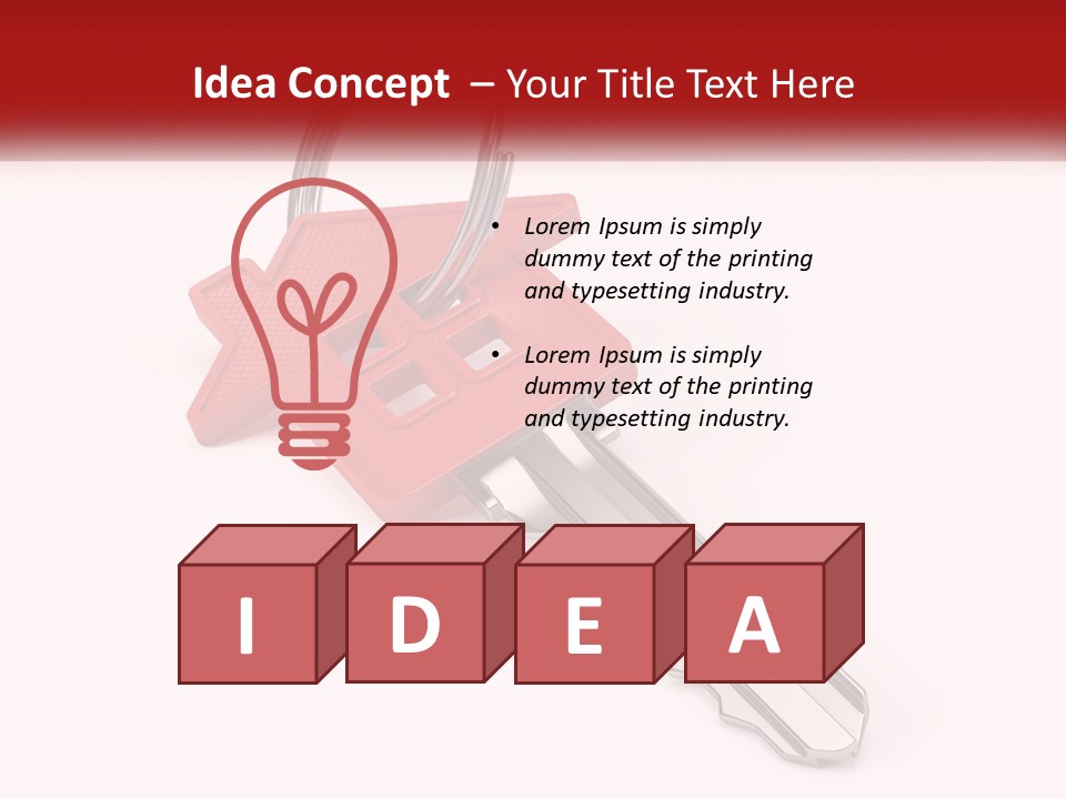 A Red House Key On A White Background PowerPoint Template