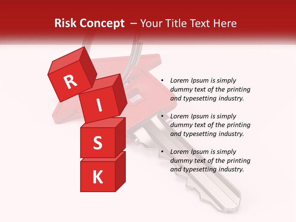 A Red House Key On A White Background PowerPoint Template