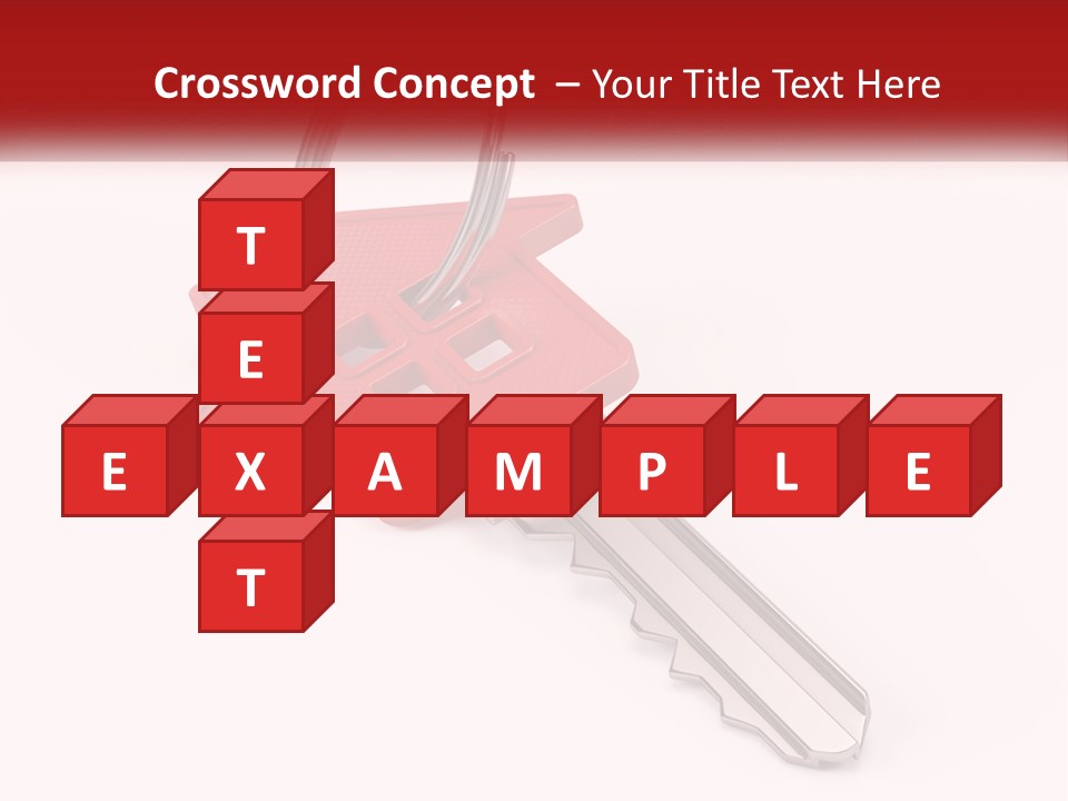 A Red House Key On A White Background PowerPoint Template