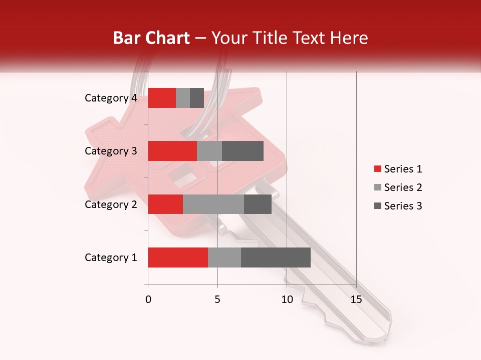 A Red House Key On A White Background PowerPoint Template