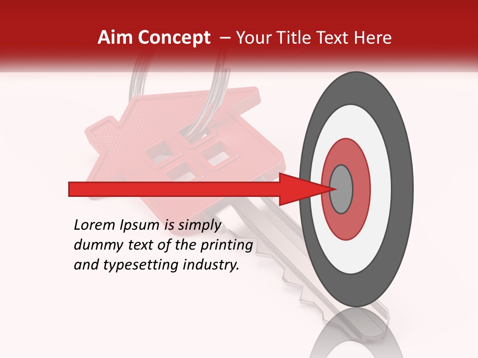 A Red House Key On A White Background PowerPoint Template