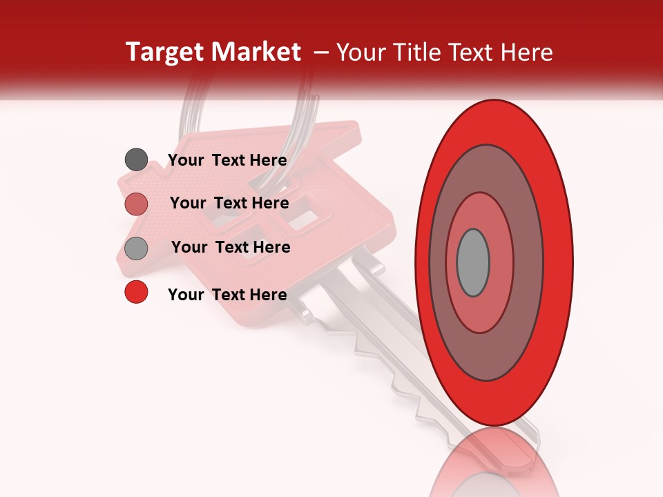 A Red House Key On A White Background PowerPoint Template