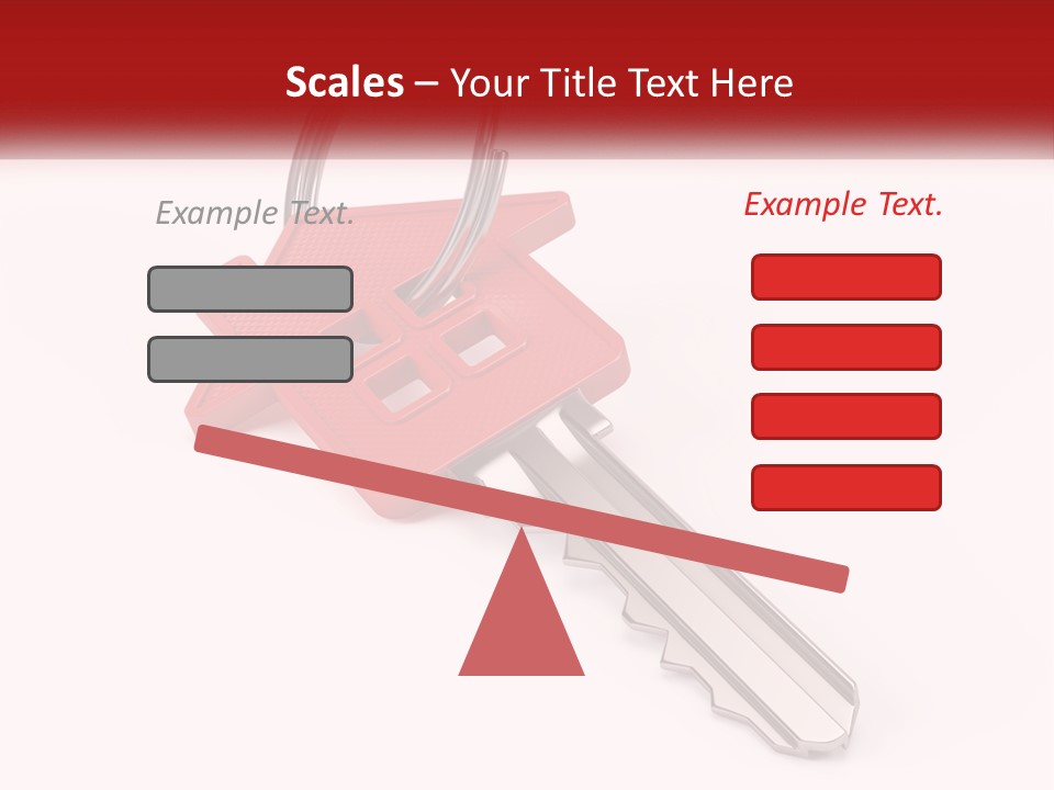 A Red House Key On A White Background PowerPoint Template