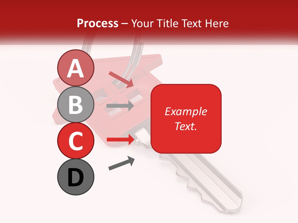 A Red House Key On A White Background PowerPoint Template