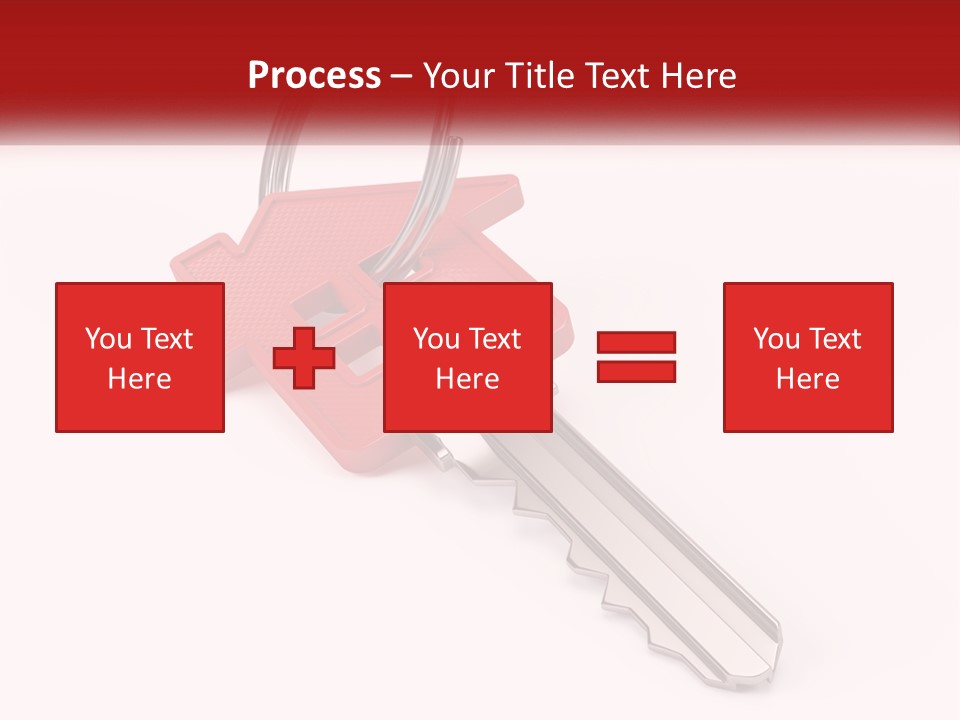 A Red House Key On A White Background PowerPoint Template