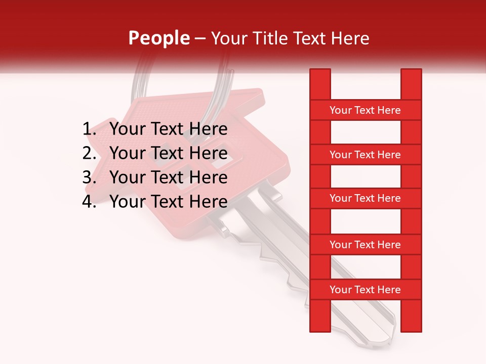 A Red House Key On A White Background PowerPoint Template