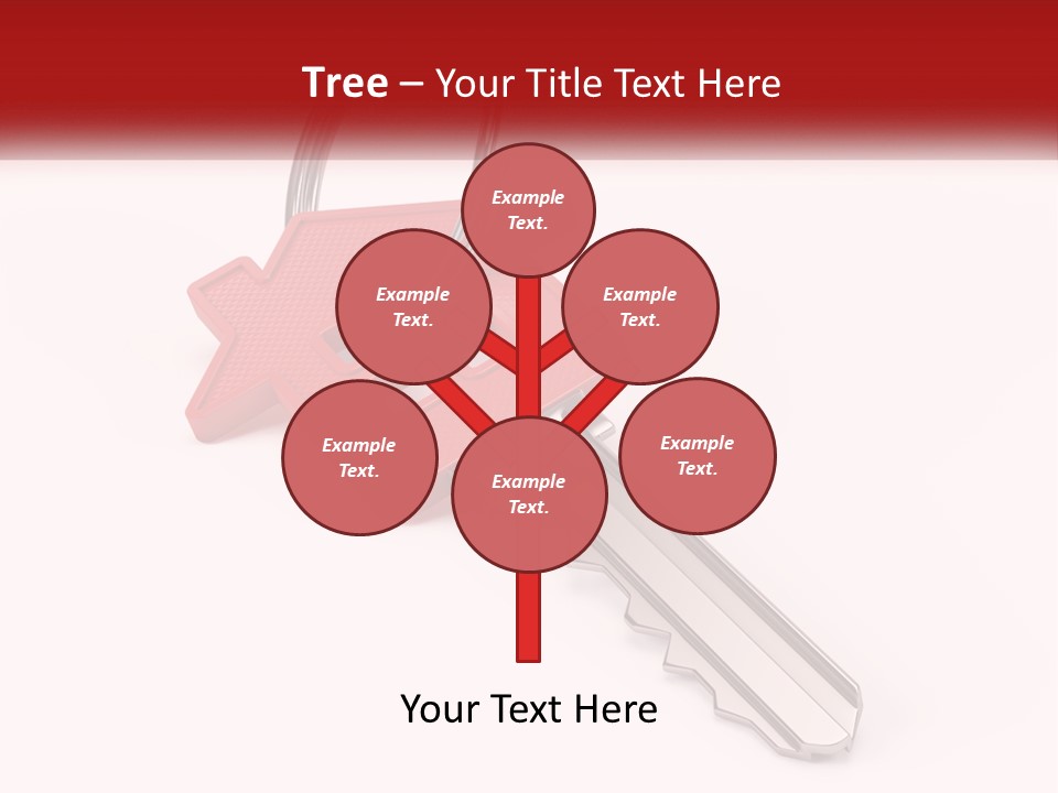 A Red House Key On A White Background PowerPoint Template