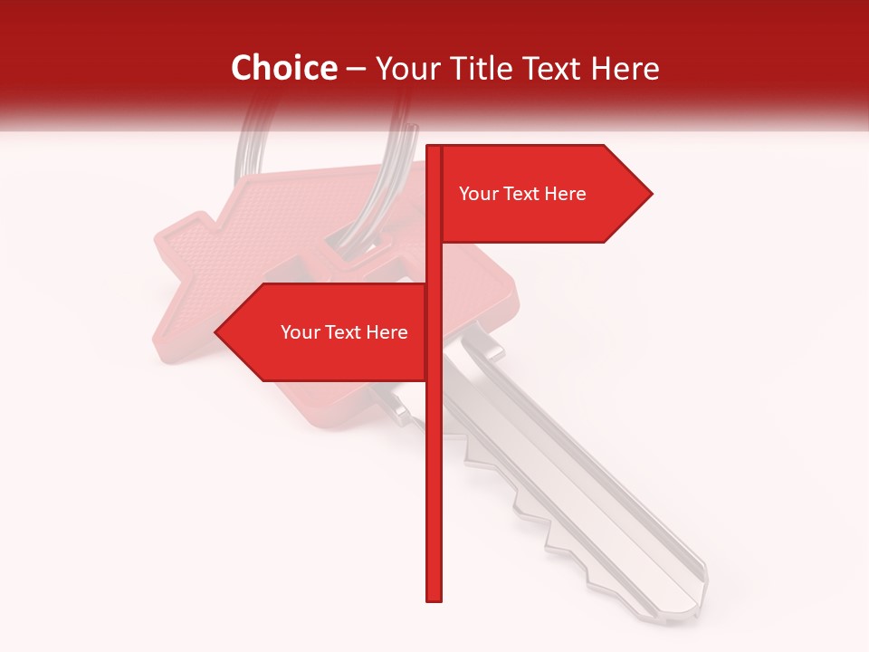 A Red House Key On A White Background PowerPoint Template
