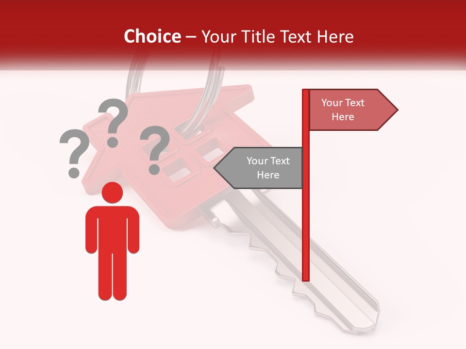 A Red House Key On A White Background PowerPoint Template