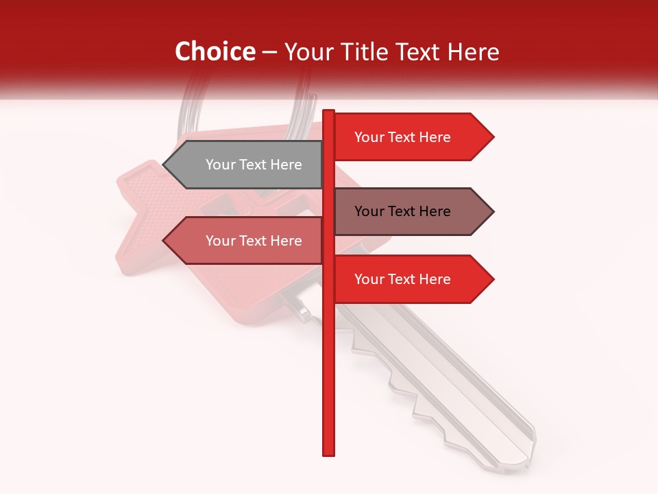 A Red House Key On A White Background PowerPoint Template