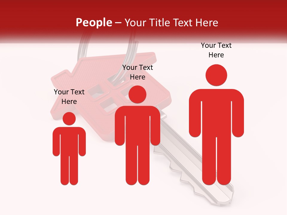 A Red House Key On A White Background PowerPoint Template