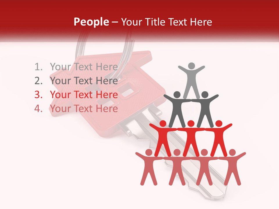 A Red House Key On A White Background PowerPoint Template