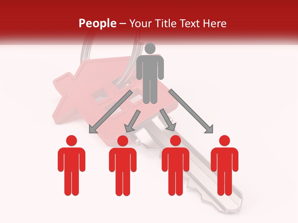 A Red House Key On A White Background PowerPoint Template