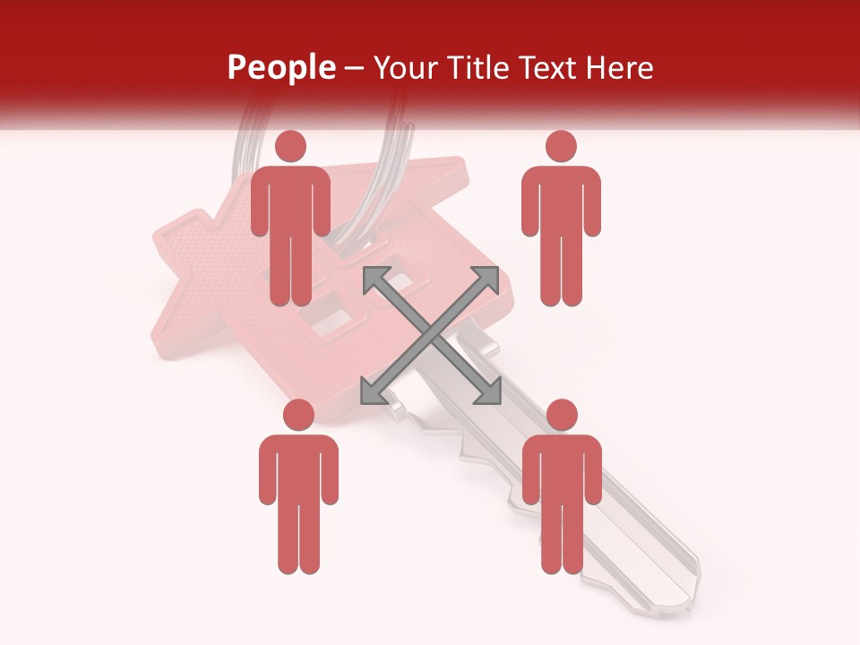 A Red House Key On A White Background PowerPoint Template