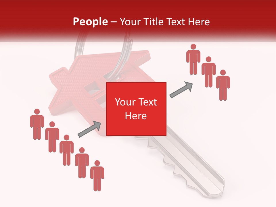A Red House Key On A White Background PowerPoint Template