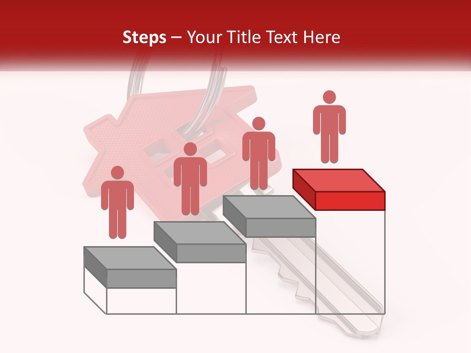 A Red House Key On A White Background PowerPoint Template