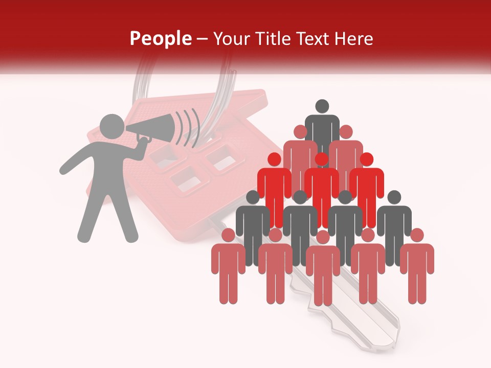 A Red House Key On A White Background PowerPoint Template