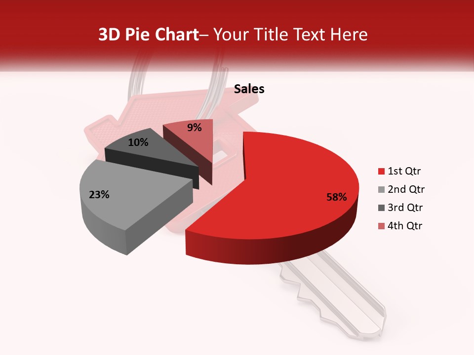 A Red House Key On A White Background PowerPoint Template