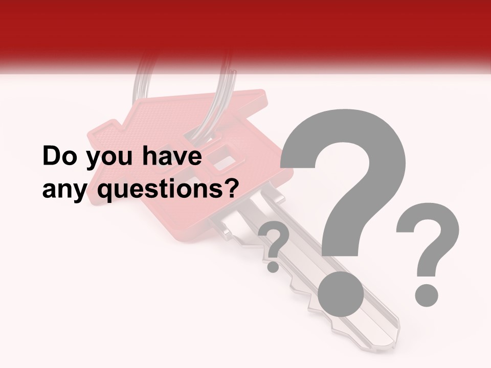 A Red House Key On A White Background PowerPoint Template