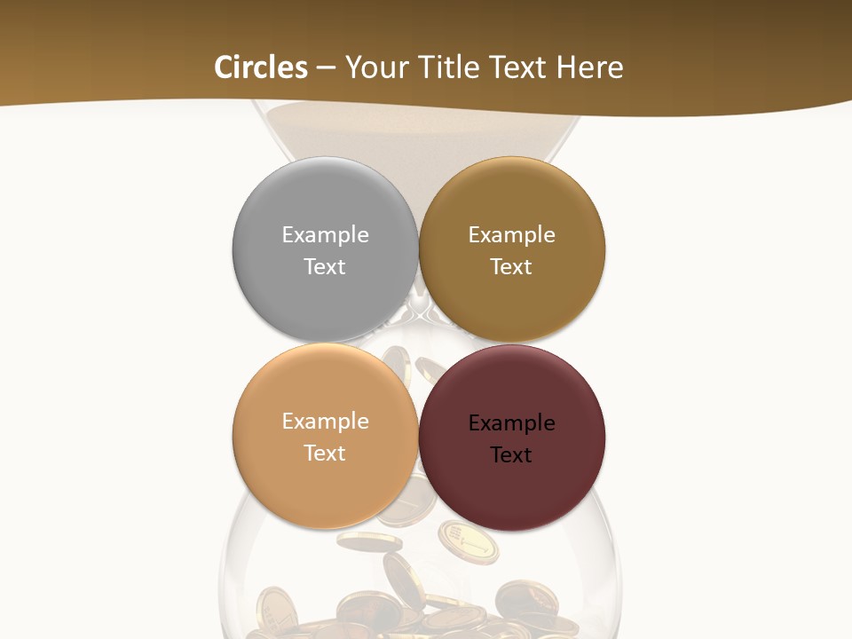 An Hourglass With Coins In It On A White Background PowerPoint Template