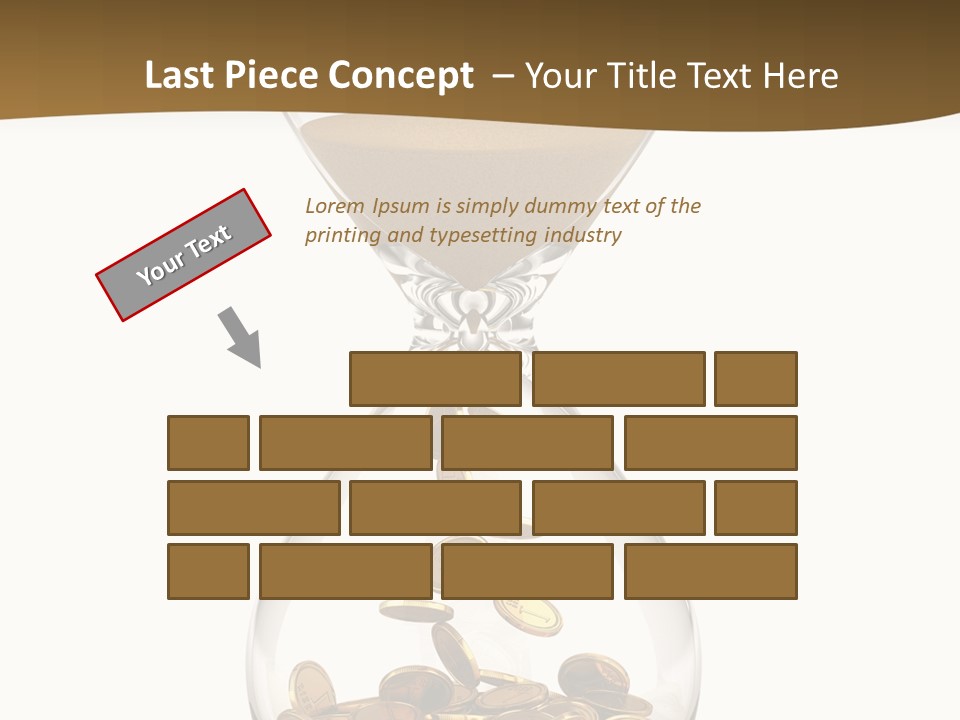 An Hourglass With Coins In It On A White Background PowerPoint Template