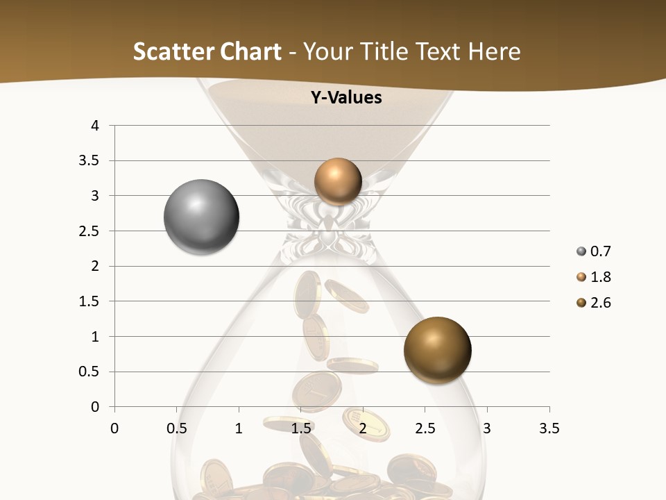 An Hourglass With Coins In It On A White Background PowerPoint Template