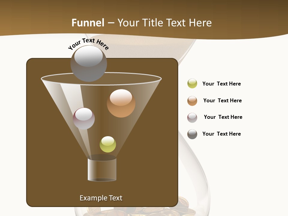 An Hourglass With Coins In It On A White Background PowerPoint Template