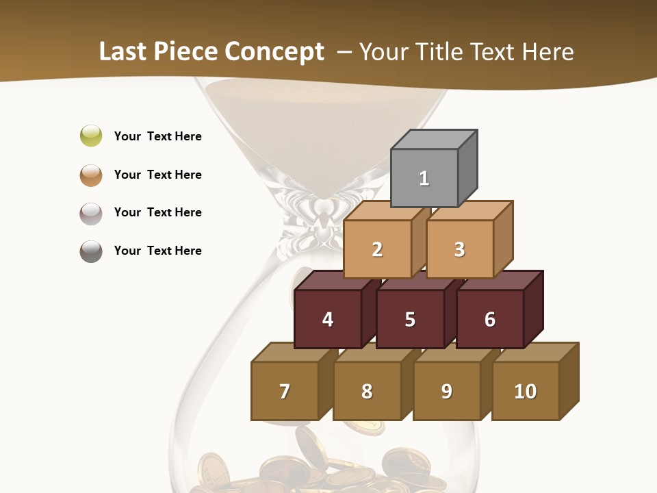 An Hourglass With Coins In It On A White Background PowerPoint Template
