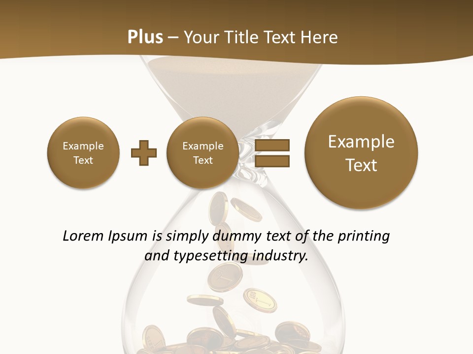 An Hourglass With Coins In It On A White Background PowerPoint Template