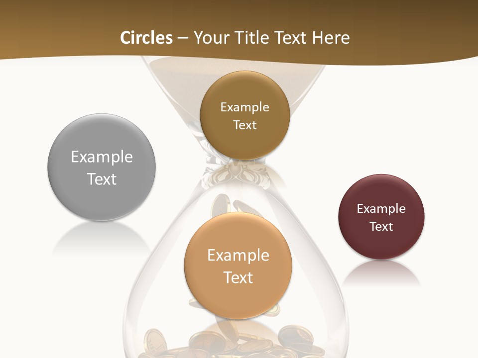 An Hourglass With Coins In It On A White Background PowerPoint Template