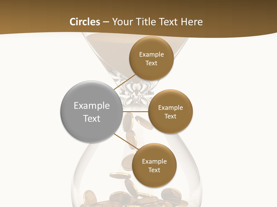 An Hourglass With Coins In It On A White Background PowerPoint Template