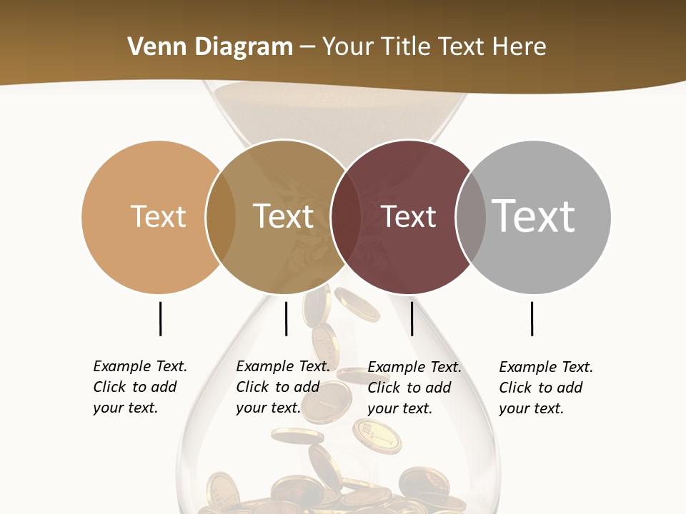 An Hourglass With Coins In It On A White Background PowerPoint Template