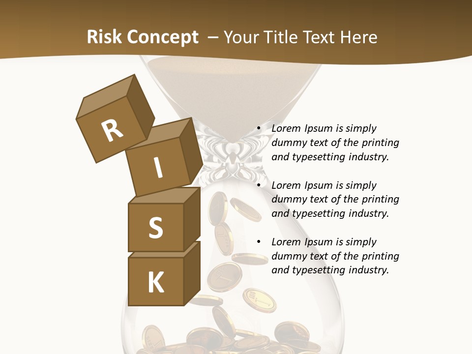 An Hourglass With Coins In It On A White Background PowerPoint Template