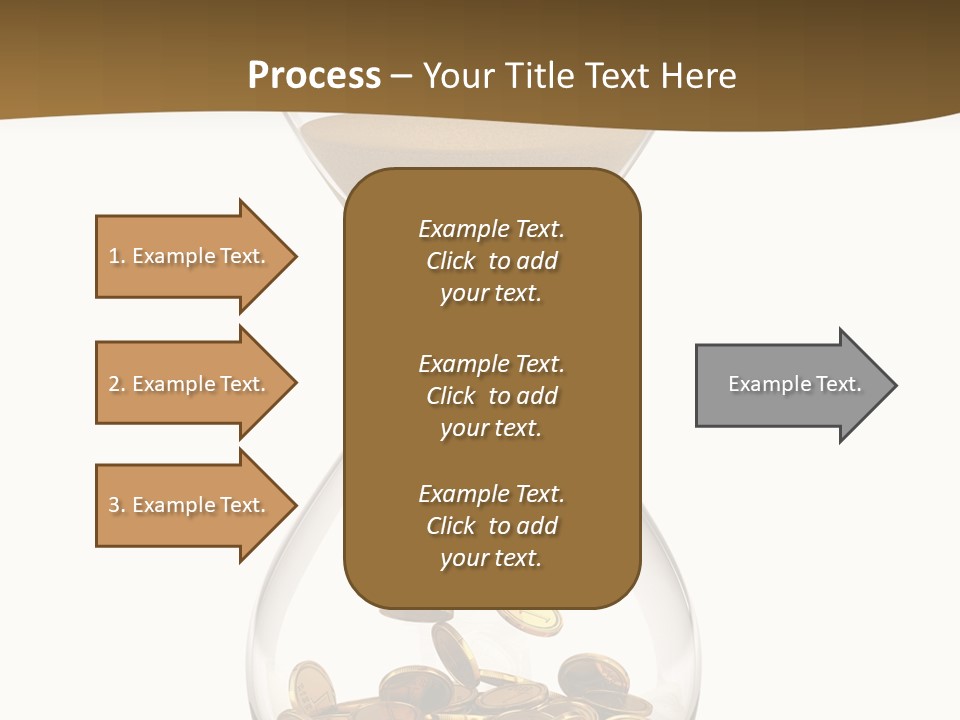 An Hourglass With Coins In It On A White Background PowerPoint Template