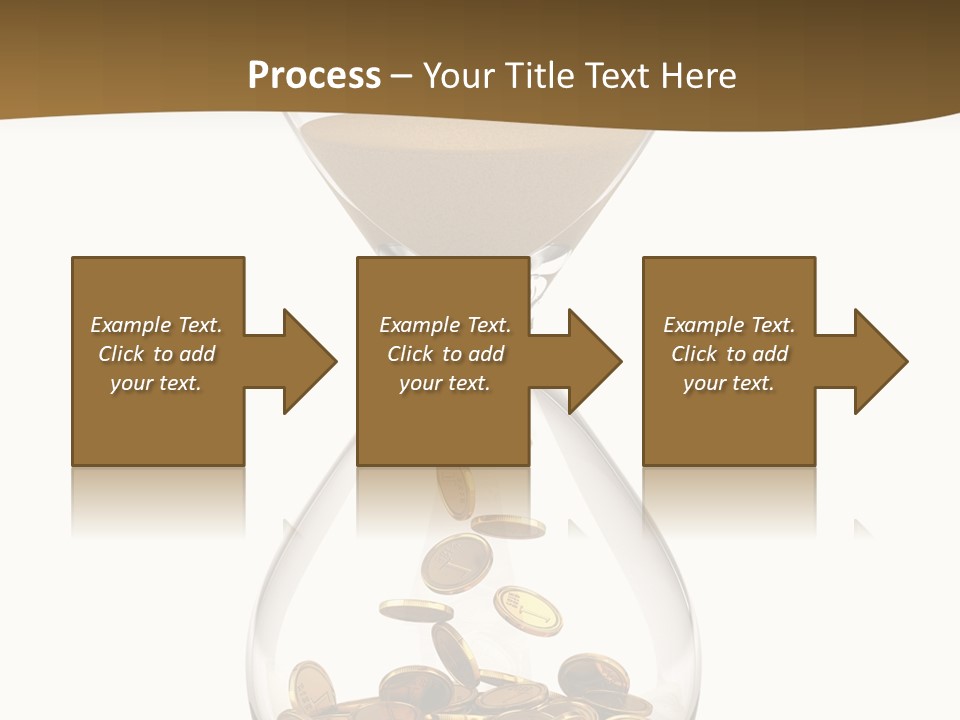 An Hourglass With Coins In It On A White Background PowerPoint Template