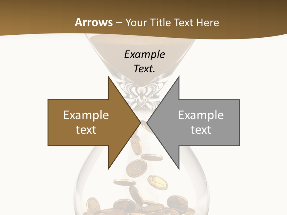 An Hourglass With Coins In It On A White Background PowerPoint Template