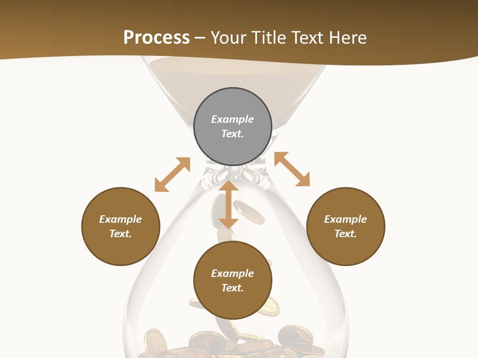 An Hourglass With Coins In It On A White Background PowerPoint Template