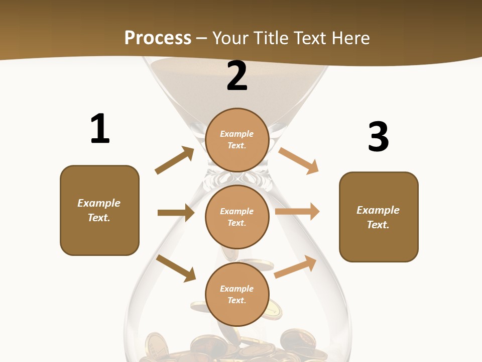 An Hourglass With Coins In It On A White Background PowerPoint Template