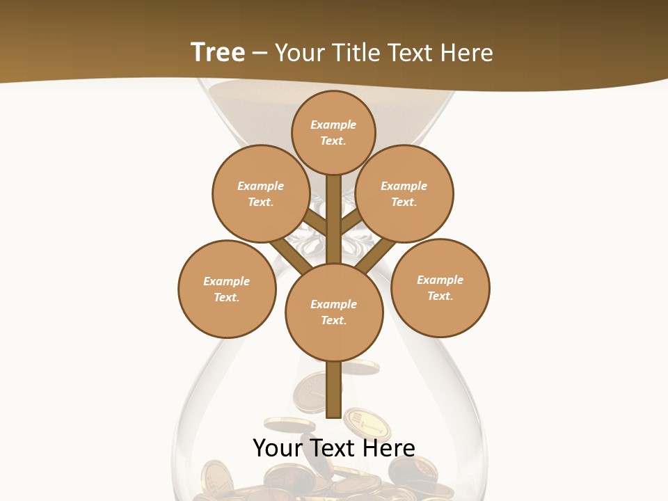 An Hourglass With Coins In It On A White Background PowerPoint Template